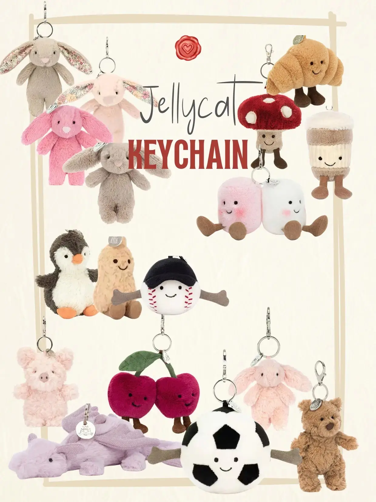 Jellycat Bag Charm Inspo | Plush Keychain for Aesthetic Outfits & Gifts | Lightweight & Easy Clip | Trendy & Playful Bag Accessory | Kawaii Accessories