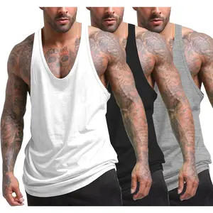 men's 3 pack tank tops gym workout shirt Y-back sleeveless muscle fitness bodybuilding tank shirts