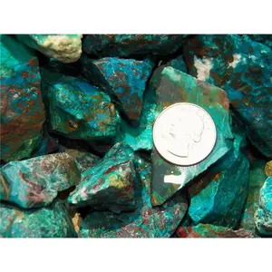 Chrysocolla & Turquoise Rough 1000 Carat Bag with Free Faceted Gemstone - Natural, Randomly Divided, Ideal for Meditation & Relationships