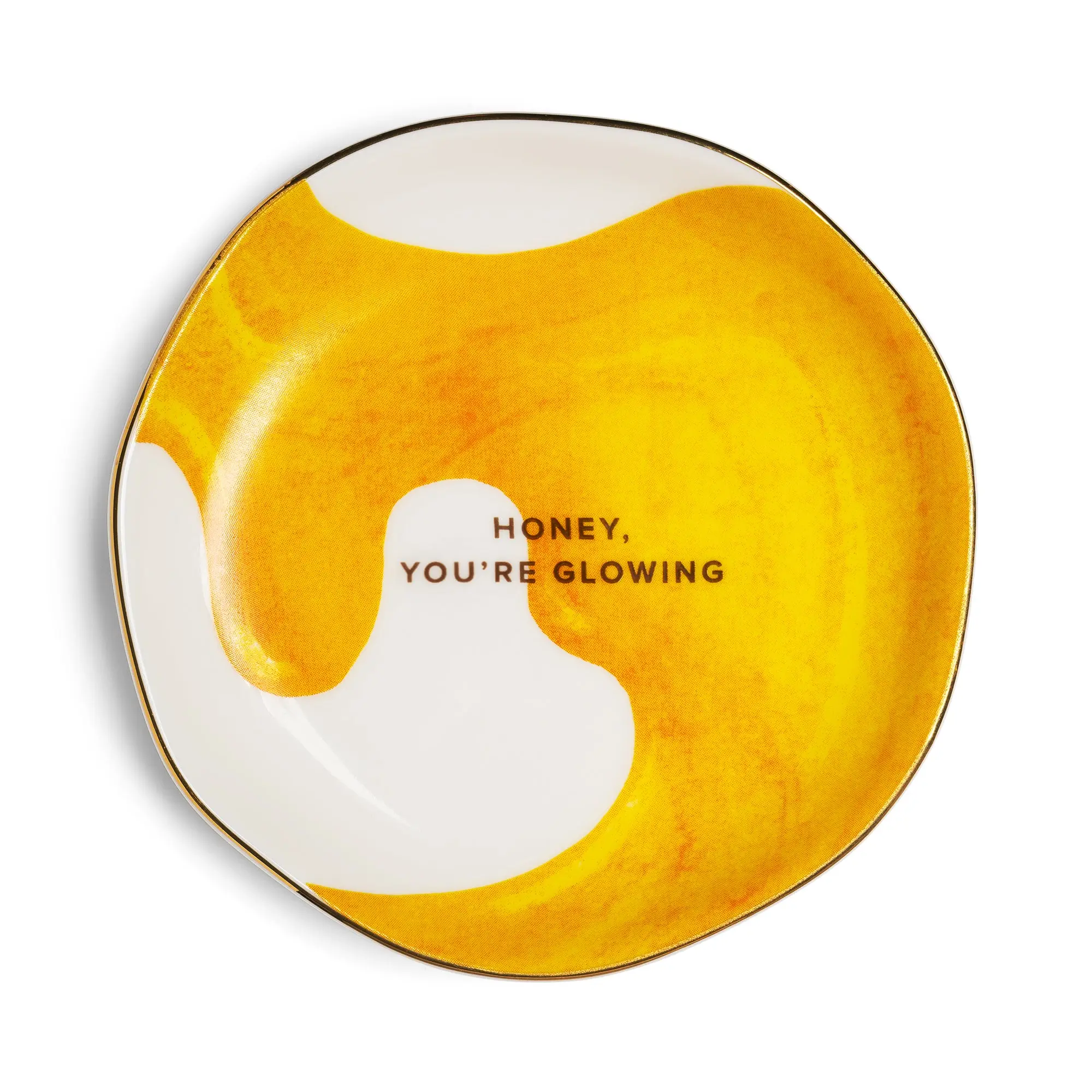 Honey-Inspired Glowing 'You're Glowing' Trinket Tray - 4.53in Hexagonal Catch-All Dish for Jewelry, Hair Accessories, Decoration