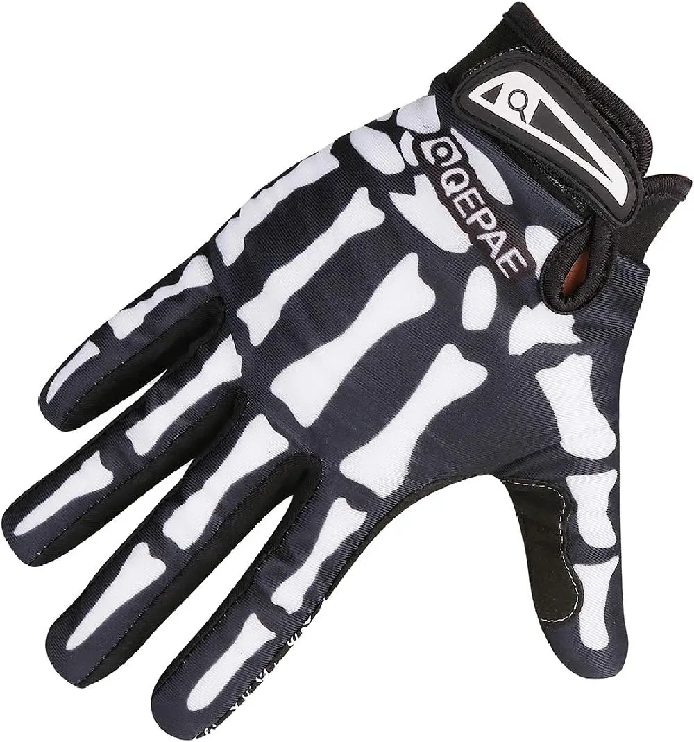 sportsSkeleton Gloves Adjustable Lightweight Racing Skull Sports Work Bone Gloves Anti-Slip Breathable for Men & Women Motorcycle, Cycling, Biking, Workout