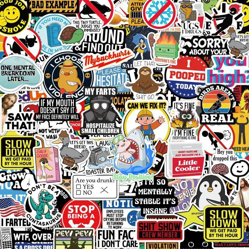 300PCS Funny Saying Sticker Pack - Snarky, Sarcastic Bold Humor Vinyl Waterproof Meme stickers for laptop, computer, water bottle, ipad, cellphone, phones bumper folding chair, Devices sticker pack Accessories