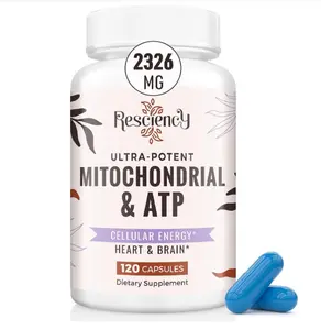 Resciency 2326 MG Mitochondrial Supplements with ATP, Vitamins, CoQ10 & PQQ, More Effective Than Creatine HMB & Nitric Oxide, Energy, Endurance, Strength, Recovery & Muscle, Organic, 120 Capsules
