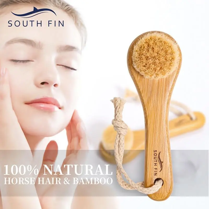 2-pack Nan Bamboo Facial Cleansing Massage Brush, Wooden Face Brush with Wooden Handle, for Facial Cleanser, Blackhead Removal, Nose Exfoliation, Skincare, Blackhead Remover Tools, Face Massagers, Beauty Tool, Exfoliating Brush