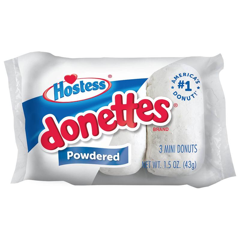 Hostess Donettes Variety Pack Donuts Snack Size 1.5 oz 32 pk Frosted Powdered Mini Donuts 16 Packs per Pack