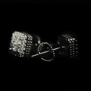 7.5MM VVS Round Square Stud Earrings