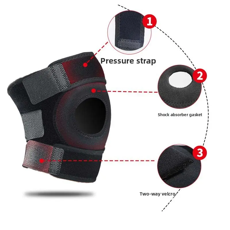 Adjustable Velcro Sports Knee Pads Summer Skipping Rope Running Open Knee Pads Tennis Meniscus Protection Gear