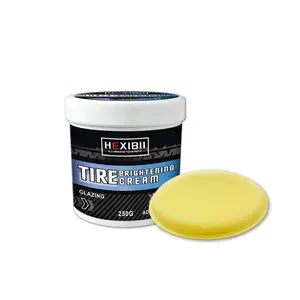 HEXIBII-Car Tire Retread 250gCar Tire Renovation Coating Paste, Interior Brightening Care Paste, Repairs Plastic Whitening And Scratches, With Sponge Car Tire Dressing Applicator