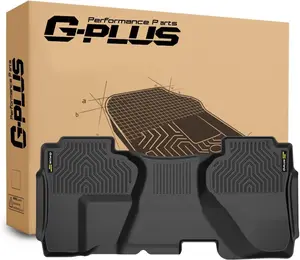 G-PLUS TPE Floor Mats Fit Chevy Silverado GMC Sierra 1500 Double Cab 2014-2018 2nd Row Truck Accessories Cargo Liners All Weather Protection 1PC Black Alfombras para Carro
