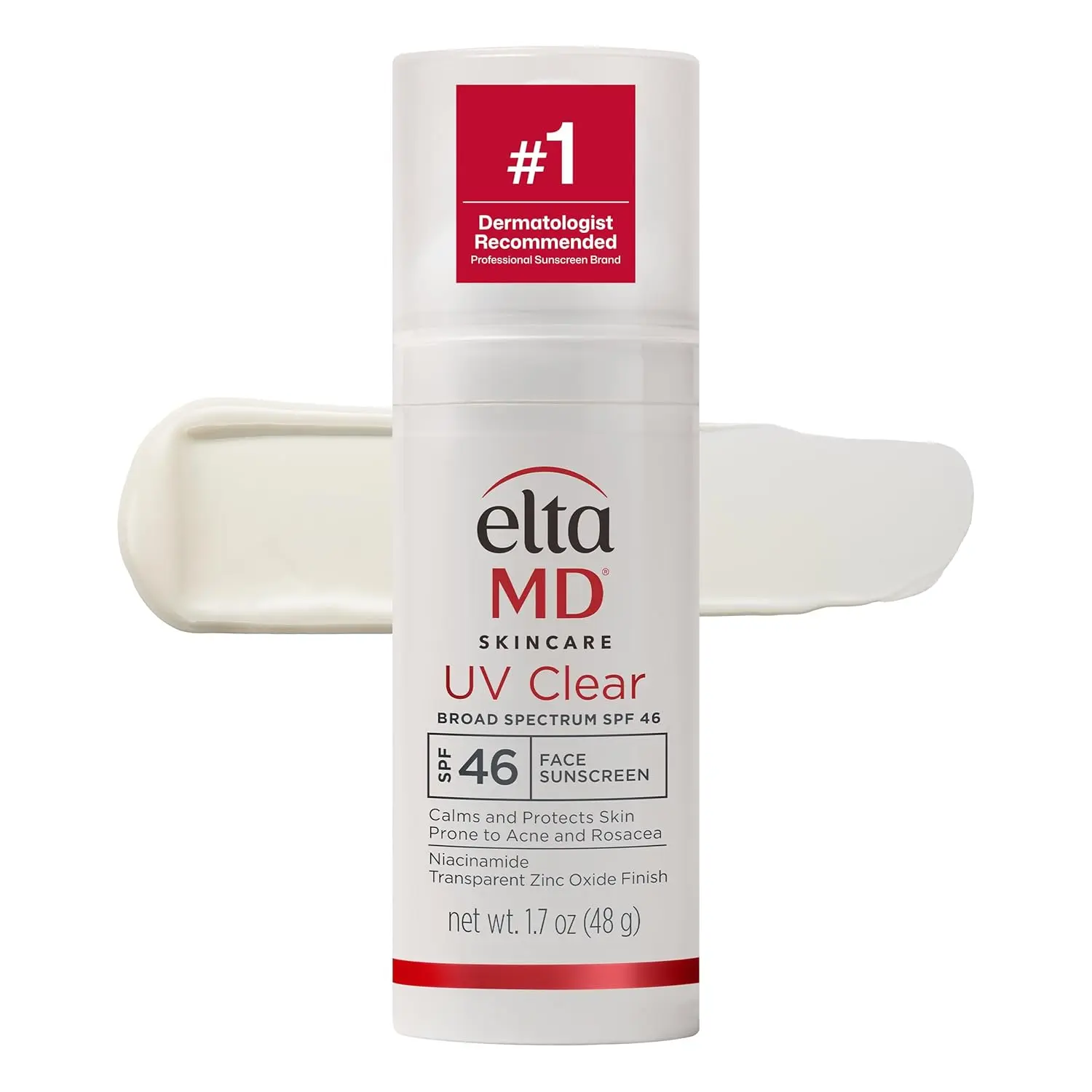 (pack of 2) EltaMD UV Clear Face Sunscreen with Zinc Oxide, Oil-Free, Dermatologist-Recommended, Acne-Prone & Rosacea Skin Calming Protection, No White Cast, 3 Tints & Sizes Available