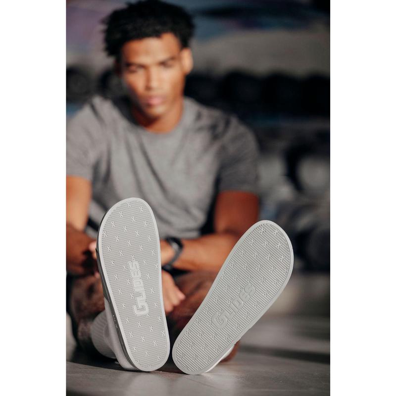 GL-X1 Unisex Gray Slide Sandals with Proprietary eXCleet Insole for All-Day Comfort & Ethically Sourced Renewable Materials