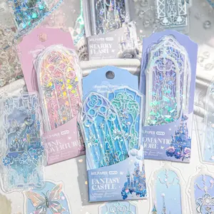 Paper Mr Shell Glow PVC Bookmark, Flowing Dream High Aesthetic Fresh Reading Mark Card, Elegant Bookmarks for Literature Lovers