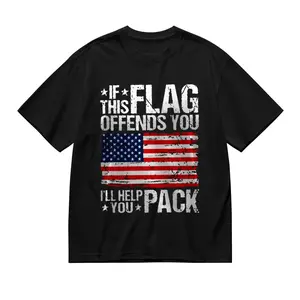 Patriotic American Flag T-Shirt, Vintage USA Pride Cotton Tee, Bold Distressed Casual Top for Men Women