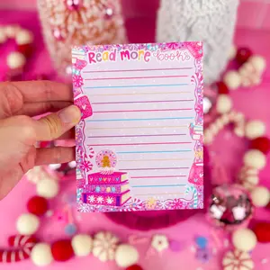 Read More Books Snow Globe Book Stack Notepad 4.25" x 5.5"