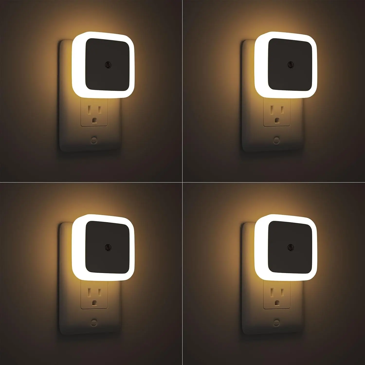Light,  Lights Plug into Wall 4-Pack, Nightlight Plug in  Light, Dusk to Dawn  Lamp Led (Soft White) color indoor home room party valentine aurora projector night light romantic nightstand torch neon accent Warm Star Curtain Lights