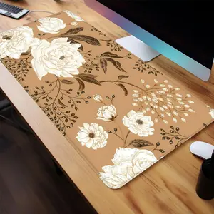 Vintage Flower Pattern Extended Mouse Pad, 1 Count Rectangle Large Gaming Mouse Pad, Non-slip Personalized Mouse Pad for Home Office Desk, Office Desk Accessories