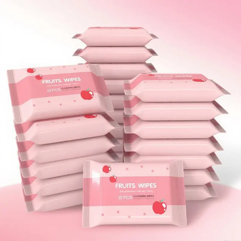 10/20 packs of wet wipes, individually wrapped, easy to carry, clean and remove dirt, affordable price, a must-have for girls when going out!