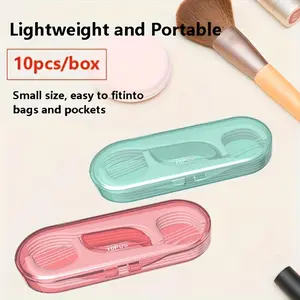 Each box contains 10 double-headed floss, complete with toothpick floss and tip, and comes in a choice of pink or green. This portable dental floss box is a travel must, which effectively removes food debris and cleans teeth Floss Picks