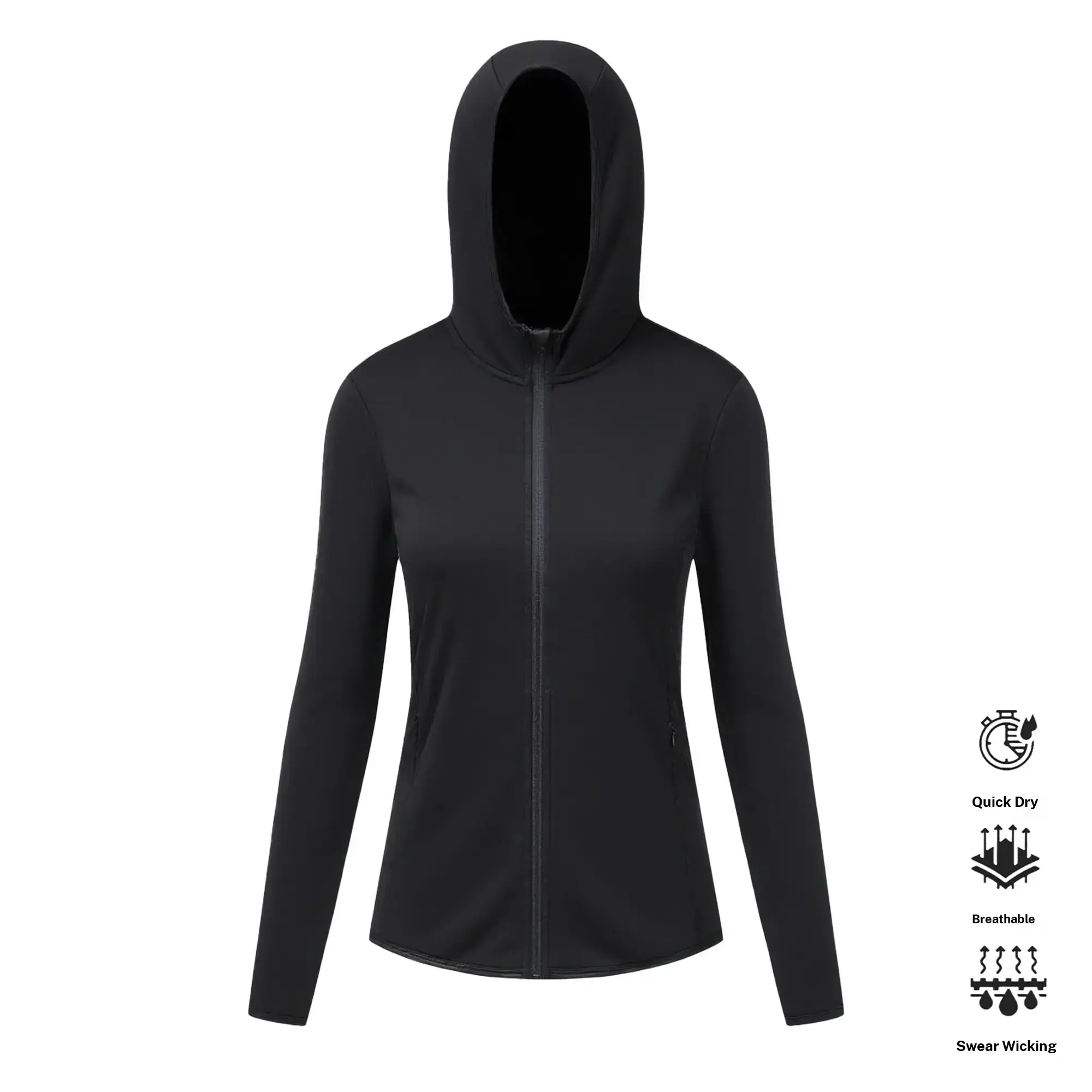 Women's Soft Brushed Zip Up Hoodies, Lightweight Warm Outerwear with Zipper Pockets for Spring, Autumn Sports & Daily Wear, Jackets Zip Up, Zipper Hoodie, Biking, Running