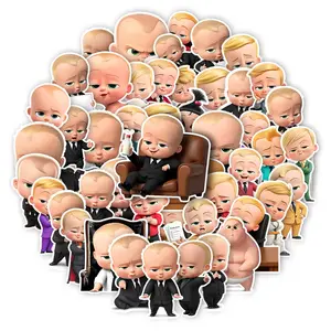 50Pcs The Boss Baby Stickers Pack, Waterproof Cartoon Suit Baby Character & Funny Vinyl Decals for Laptop, Water Bottle, Journal & Scrapbook, Kids Gift, Sticker Packs