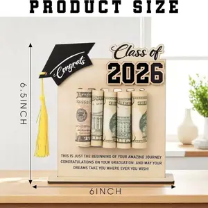Wooden Wallet Cash Gift Box for 2026 Graduation Ceremony - Unique Creative Decorations, Festive Party Supplies (Home Supplies, Party Bags & Gifts), Graduation Decorations 2026