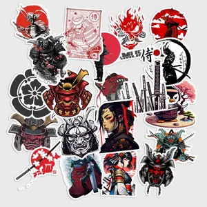 Sticker Pack 20 pcs Samurai Warrior Stickers, Japanese Inspired Vinyl Decals