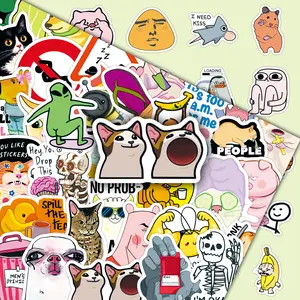 100 pcs two sets of repetition MEME graffiti cartoon trend creative Decal Sticker car scooter helmet decorative stickers Anime Sticker