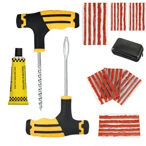 11pcs Tubeless Tire Repair Plugs, Self-Vulcanizing Rubber Strips, Emergency Patch Kit for Cars, Motorcycles, Bicycles