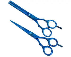 Professional Navy Blue Hair Scissors Set 6.5, Stainless Steel Thinning Scissors, Sharp Edge Barber Shears, Hair Dresser Gift Heatless Lightweight Haircare