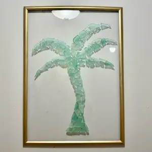 Large Sea Glass Palm Tree Wall Art - Decorative Home Decor