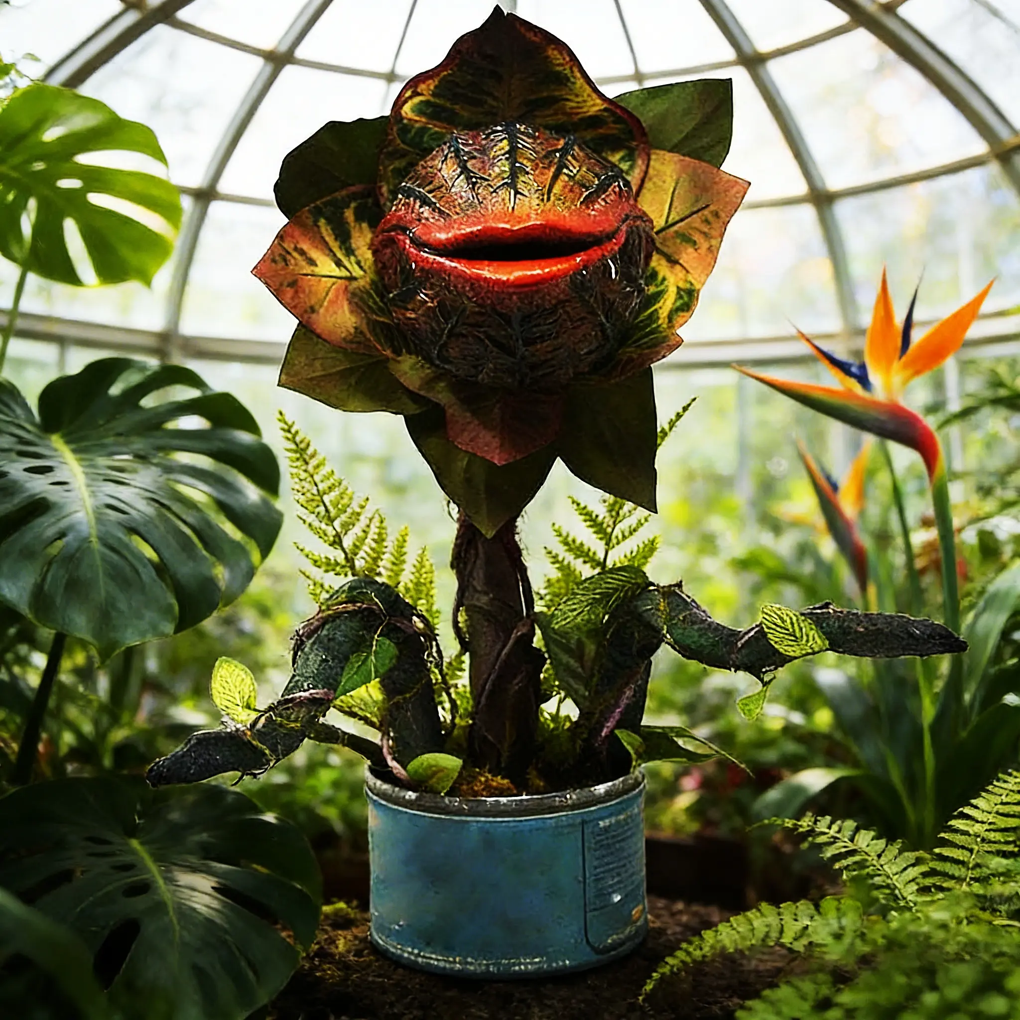 Removable-style carnivorous plant resin ornament, perfect as an outdoor home garden decoration, Garden accessories, or birthday gift for friends. Includes only the carnivorous plant and two branches; does not include the planter or plant.