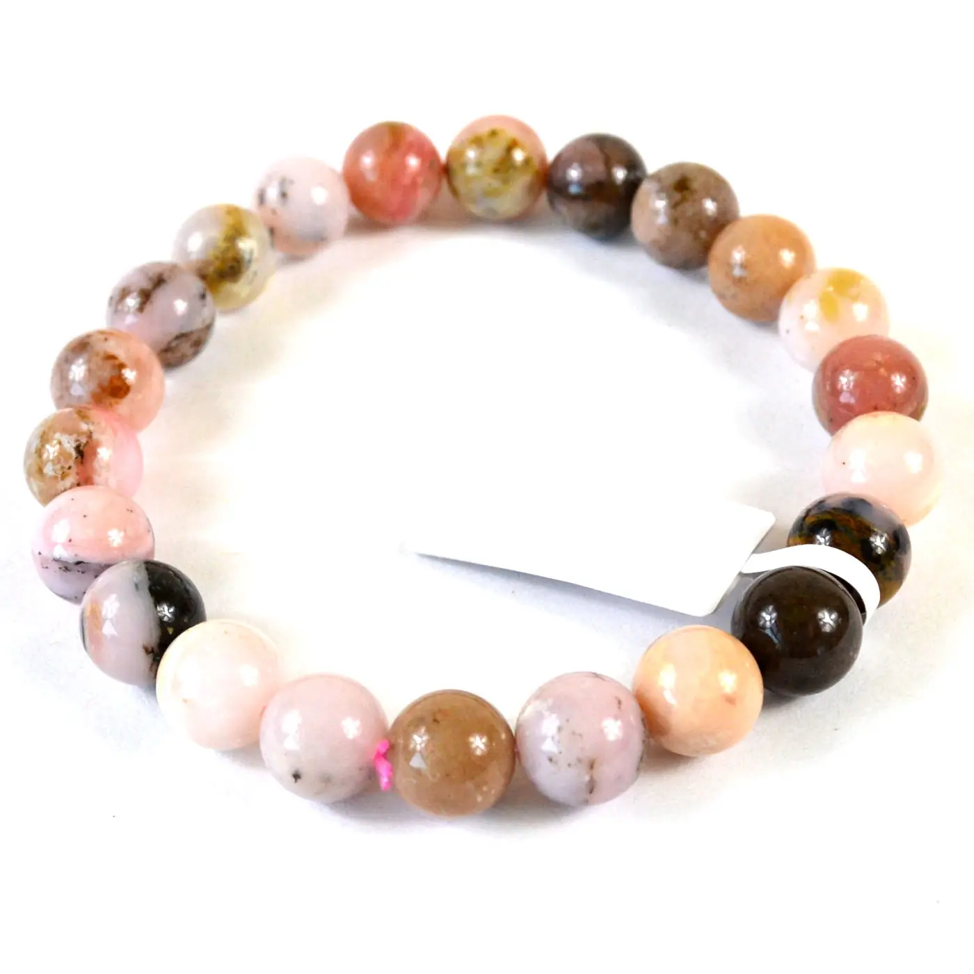 8mm Pink Opal Beaded Bracelet — Heart Chakra Self-Love Crystal Jewelry
