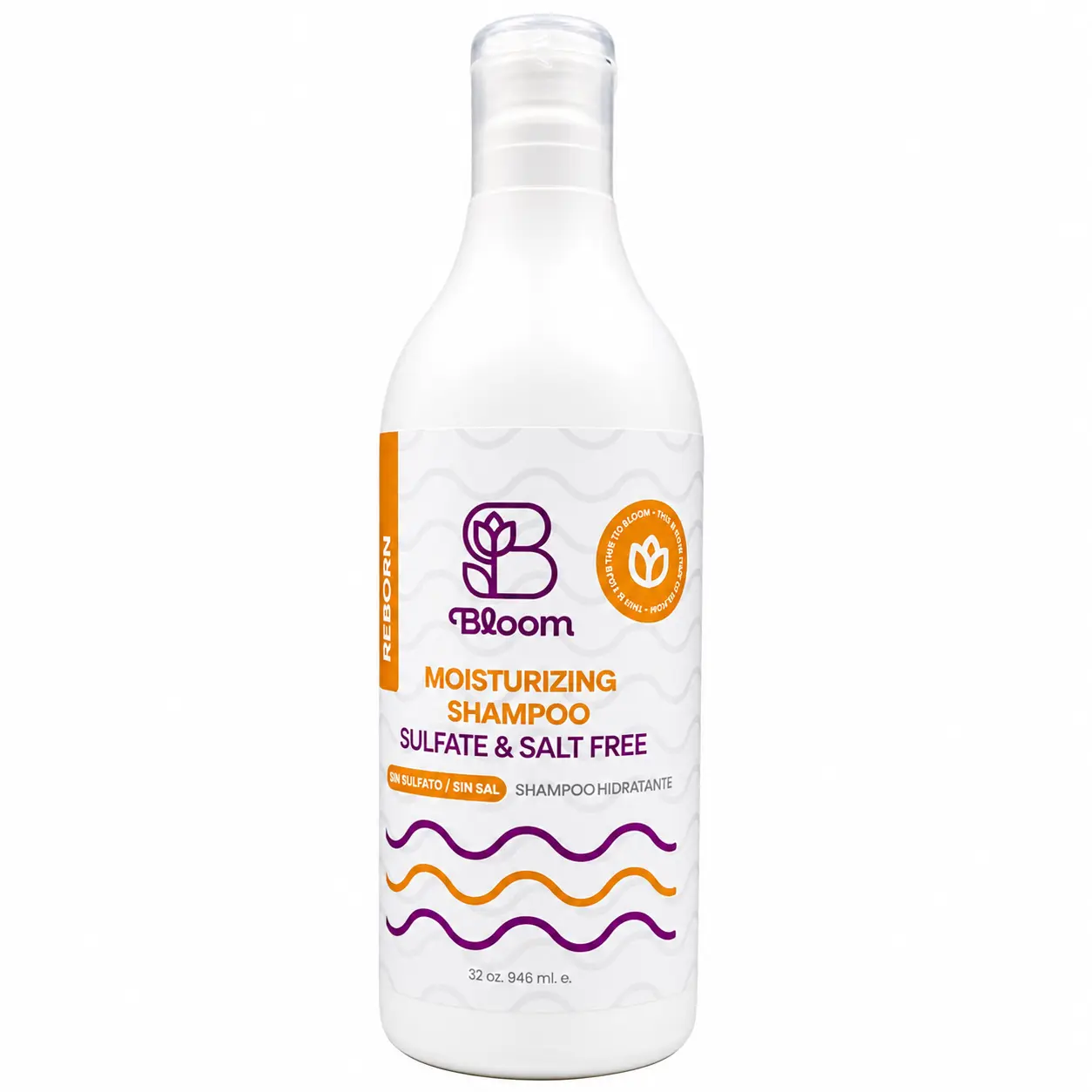BLOOM MOISTURIZING SHAMPOO SULFATE & SALT FREE WITH SUNFLOWER EXTRACT AND OLIVE OIL, 32 OZ / 946 ML
