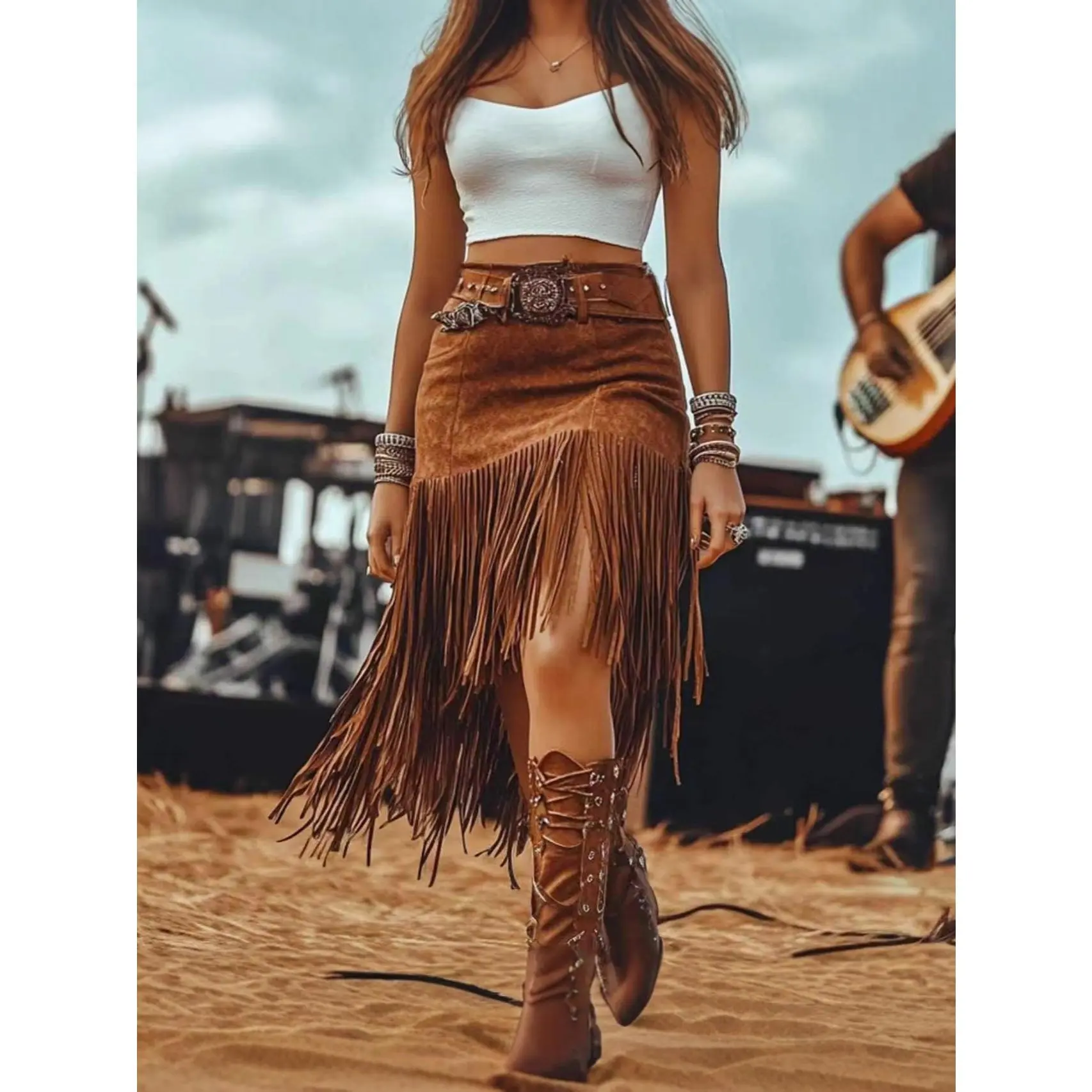 Skinny Western Belt Cowgirl Cowboy Thin Brown Belt Country Concert Outfit new SUOSDEY Western Skinny Leather Belt for Women Cowgirl Cowboy  main image 2