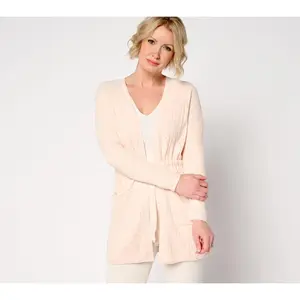 Barefoot Dreams CozyChic Ultra Lite Diamond Pointelle Tie Cardigan