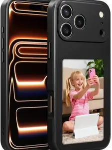 Smart Ink Phone Case for iPhone 17-4.0" HD Four Color E-Ink Screen with NFC Transfer,DIY Photo Display Digital Phone Case,Durable Anti-Drop Cover,Custom Phone Protective Case,Anti-Drop Water-Resistant，Girlfriend gift