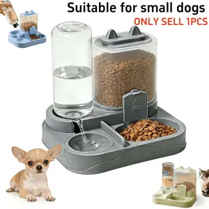 Automatic Pet Feeder and Water Dispenser, Two-In-One Dog Food Bowl, Suitable for Small Dogs, Puppies, Cats, Kittens, Pet Food Storage, Automatic Gravity Feeder