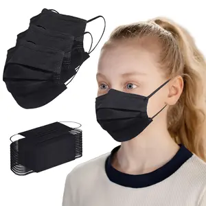 Kids Masks 100 Pcs – Black Disposable Face Mask for Boys & Girls, Daily Protection Kids Face Masks