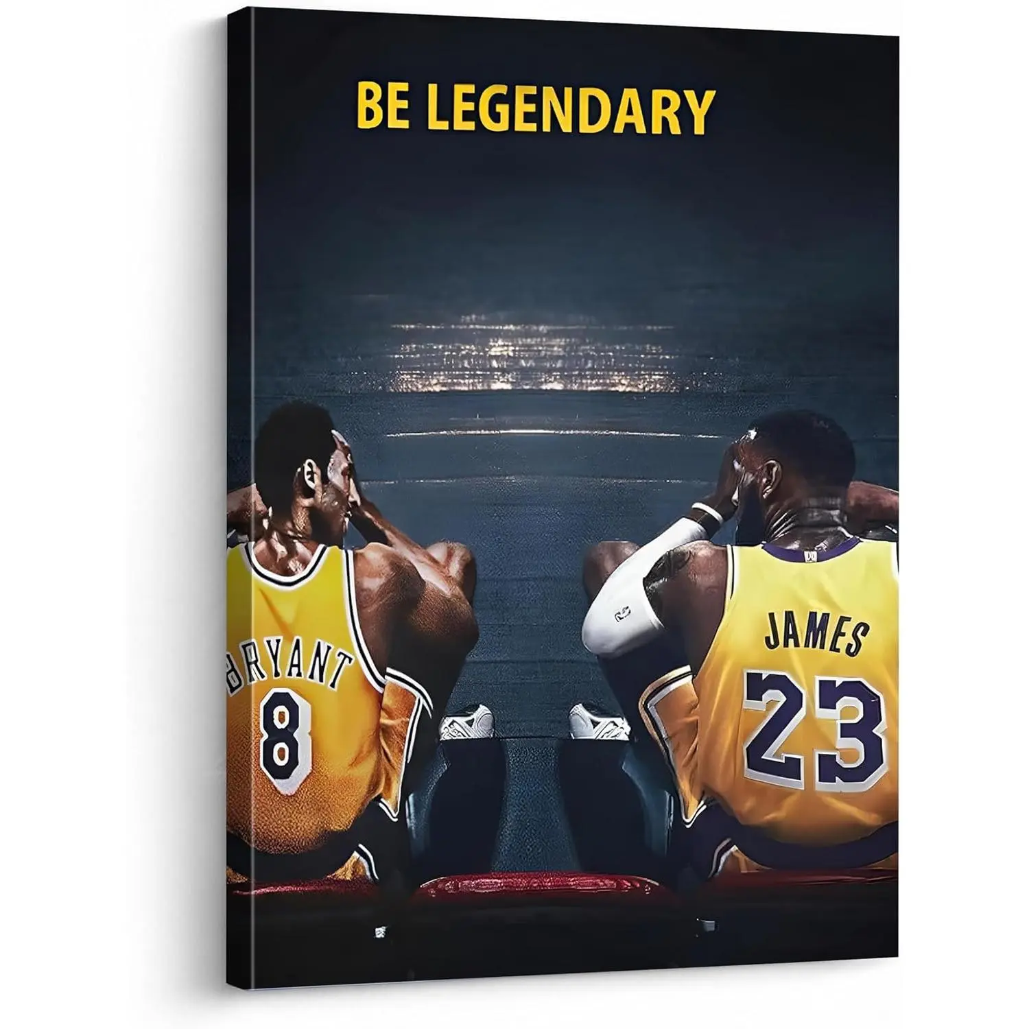 B.B.F MAKE Basketball Canvas Wall Artwork - Gallery-Wrapped HD Motivational Sports Print with Kobe and James, LeBron James Themes, Ready-to-Hang Home Decor for Teen Boys' Bedroom, Father's Day, Valentine's Day, Christmas Gift, Artistic, Occasion