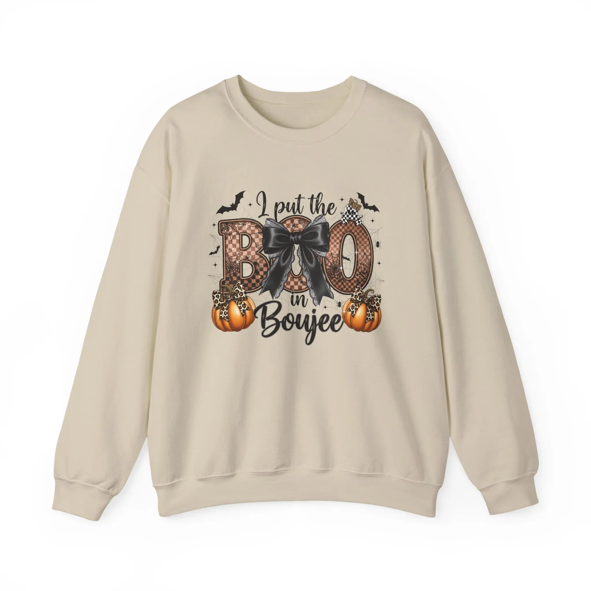I Put the Boo in Boujee Sweatshirt | Halloween Pumpkin Bat Leopard