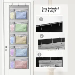 Weekly Kids Clothes Organizer – Day of the Week Hanging Closet Storage for School Outfits, Kids’ Wardrobe Organizer with Labels for Monday to Friday