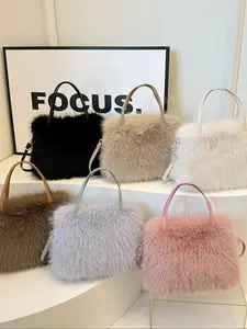 New women's Plush Tote Bags, Detachable Shoulder Bags, Crossbody Bags,Fashionable Handbags And A Fluffy High-End Feel. The Newly Arrived Ladies' Clutch Bags, Tote Bags And Tote Bags Are Suitable For Traveling, Camping And Shopping. They Are The Best Gifts