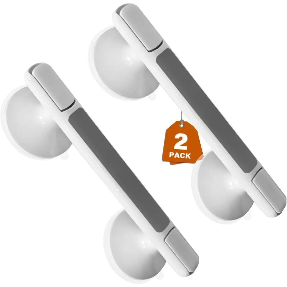 Shower Handle Suction Cup Grab Bar 12 Inch Non-Slip Bathroom Handle Locking Latches Tool-Free Easy Install for Tub Wall