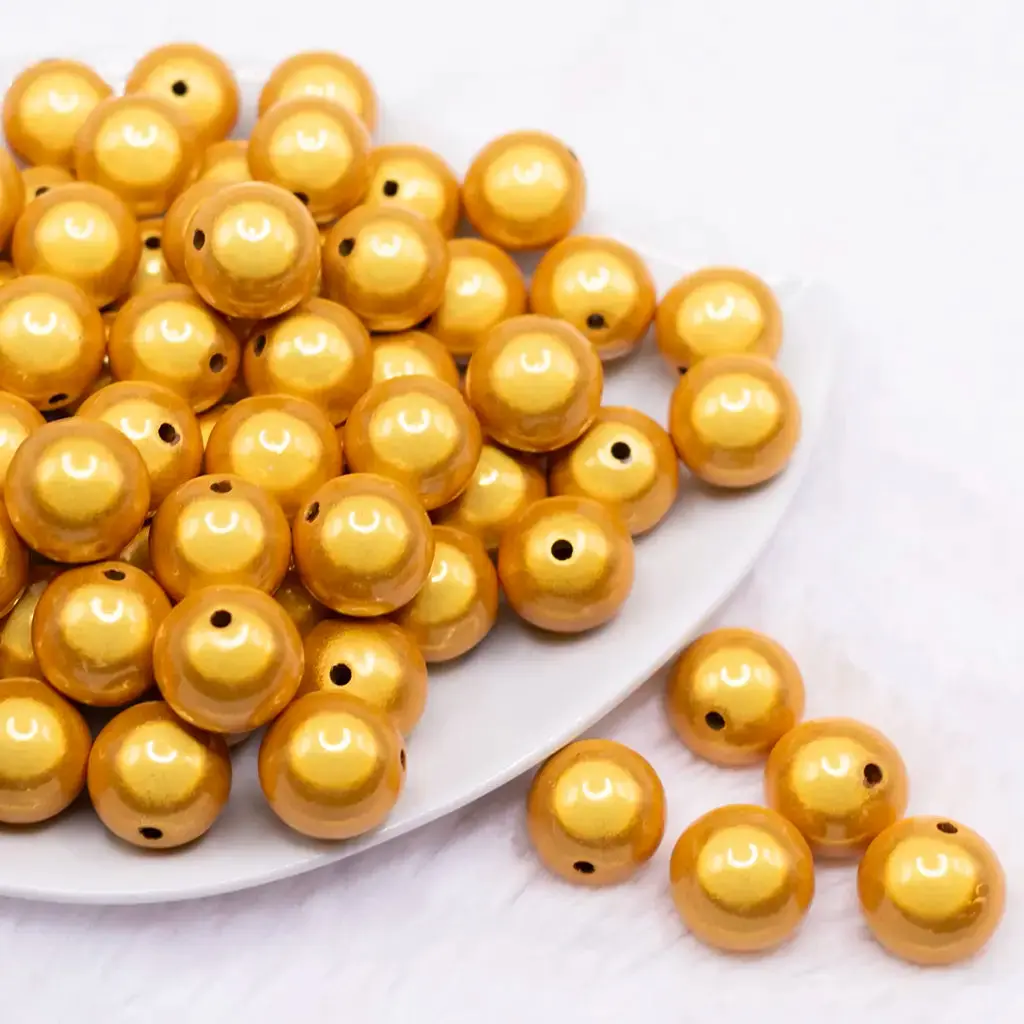 16mm Yellow Miracle Bubblegum Bead