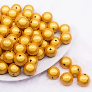 16mm Yellow Miracle Bubblegum Bead