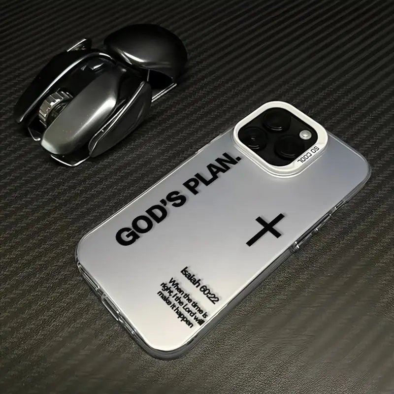 God's Plan' is always at work fashion TPU laser craft phone case suitable  for iPhone 17 16 15 1413 12 11 anti drop phone case - TikTok Shop