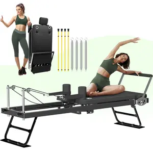 Pilates Reformer, Foldable Reformer Pilates Machine, Home Pilates Equipment for Women, Suitable for Advanced and Beginner Users – Christmas Gift