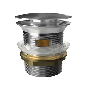 Chrome-plated brass pop-up drain cover suitable for freestanding bathtubs made of stone resin