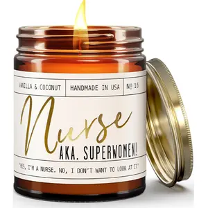 Nurse Gifts for Women - 'Nurse AKA. Superwoman' Soy Candle,w/Vanilla & Coconut I Nursing Gifts for Nurses Female I Nursing Student I Nurse Practitioner RN I Nurse Graduation Gift I 50Hr Burn, USA Made