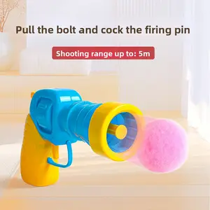 Cat Ball Shooter Toy - Fluffy & Bouncy Refill Balls, Safe Chewable Interactive Launcher for Cats, Easy Indoor Play & Exercise